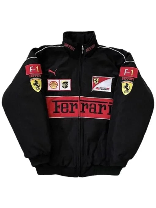 F1 Ferrari Black Bomber Jacket