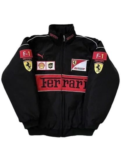 F1 Ferrari Black Bomber Jacket
