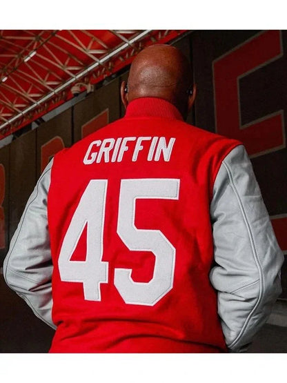 HOMAGE Archie Griffin Varsity Jacket Red Grey