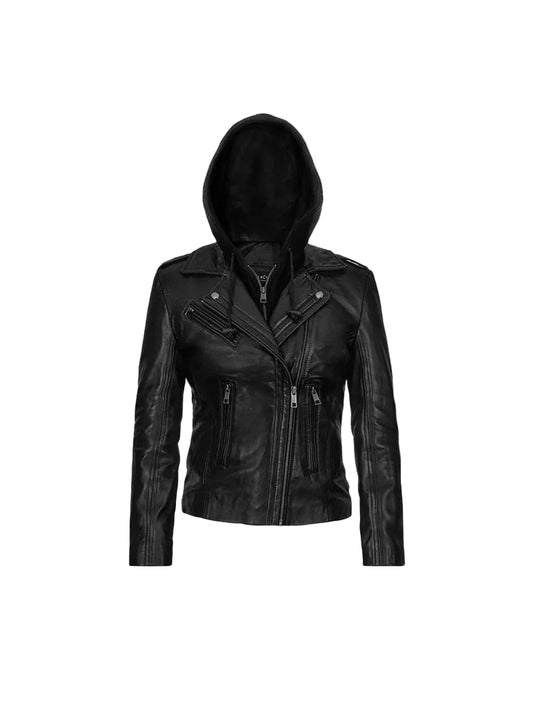 Hooded Flight Leather Jacket