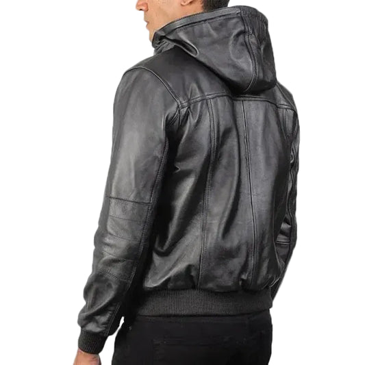 Hooded Leather Jacket