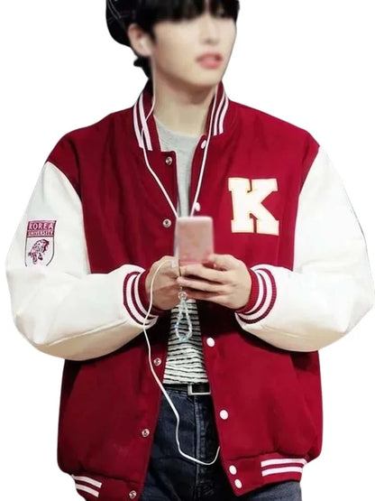 Korea University Baseball Letterman Varsity Jacket