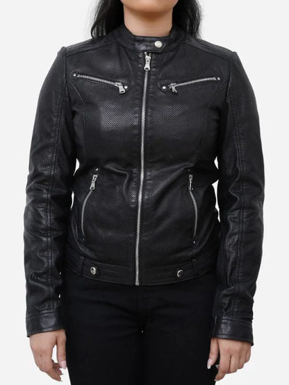 Layla Motorcycle Black Vintage Leather Jacket