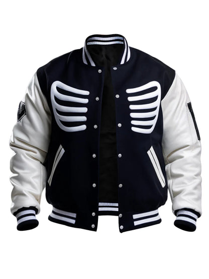 ジャケット・アウター Gorga Stadium Jacket Varsity leather The Greatest Skeleton Stadium Varsity Jacket – M Leather Jacket