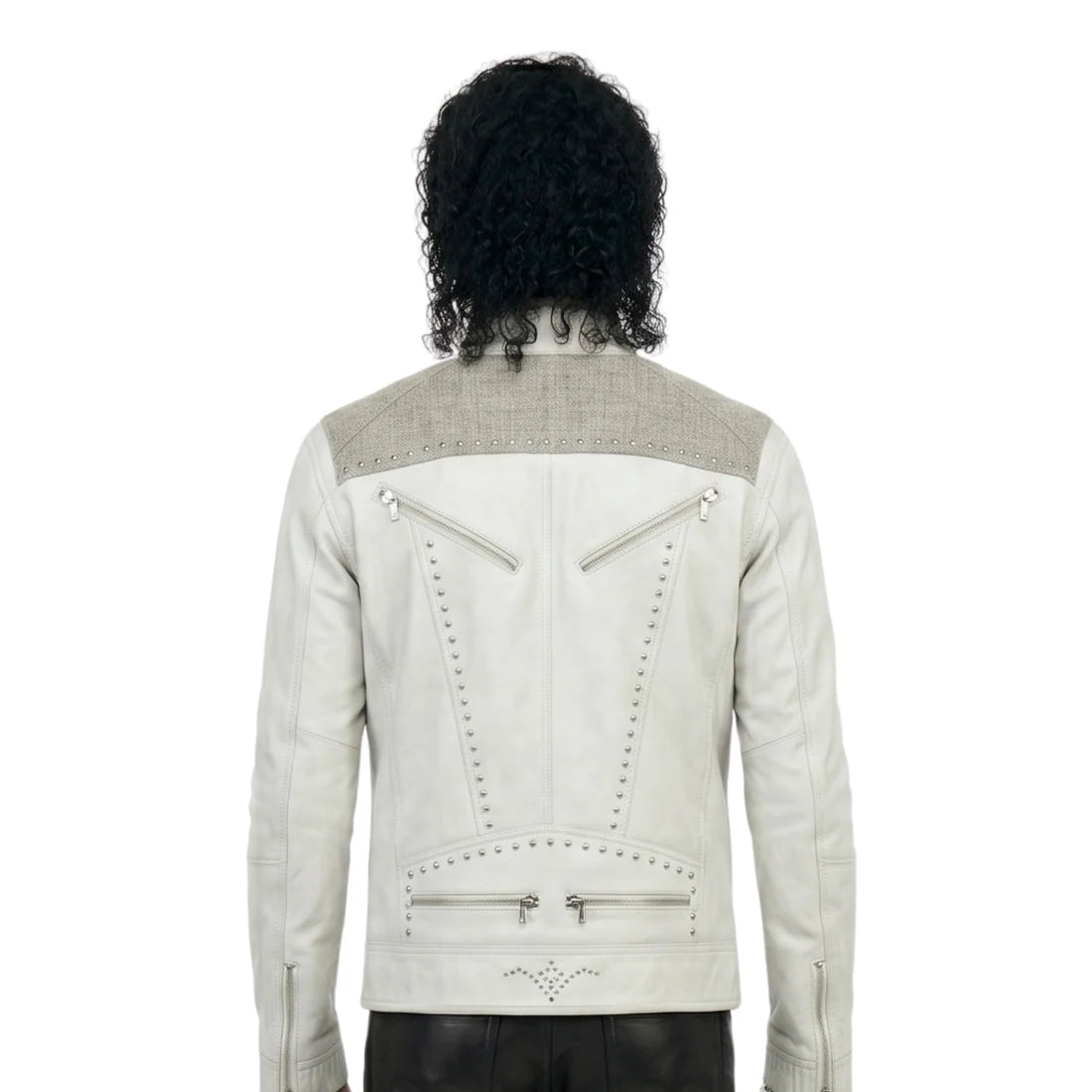 Michael Jackson Beat-IT White Leather Jacket