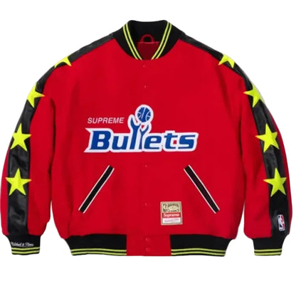 Mitchell & Ness x Supreme Bullets Red Jacket