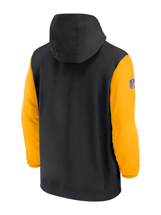 Nike BlackGold Pittsburgh Steelers 202425 Sideline Pre Game Player 12 Zip Hoodie Jacket