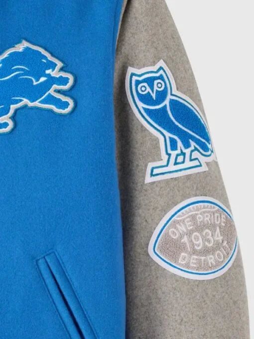  OVO NFL Detroit Lions Varsity Jacket