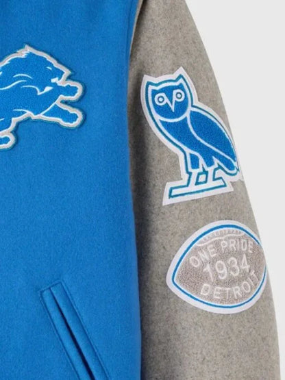  OVO NFL Detroit Lions Varsity Jacket