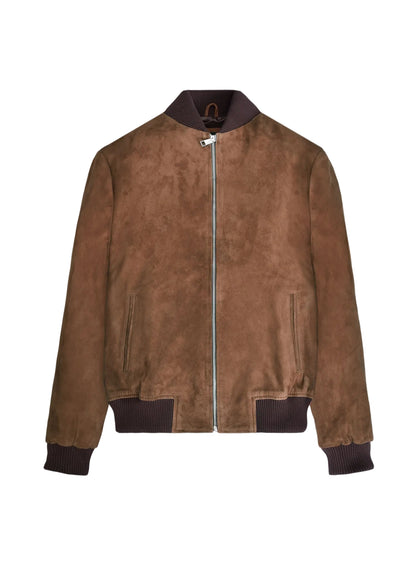 Oak Brown Suede Richard Madden Leather Jacket