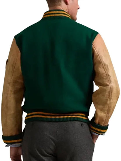 Polo Ralph Lauren Letterman Green Bomber Jacket
