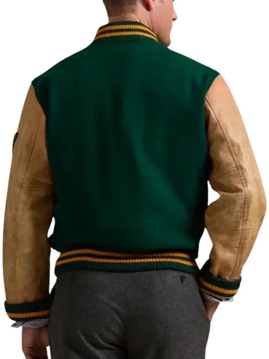 Polo Ralph Lauren Letterman Green Bomber Jacket
