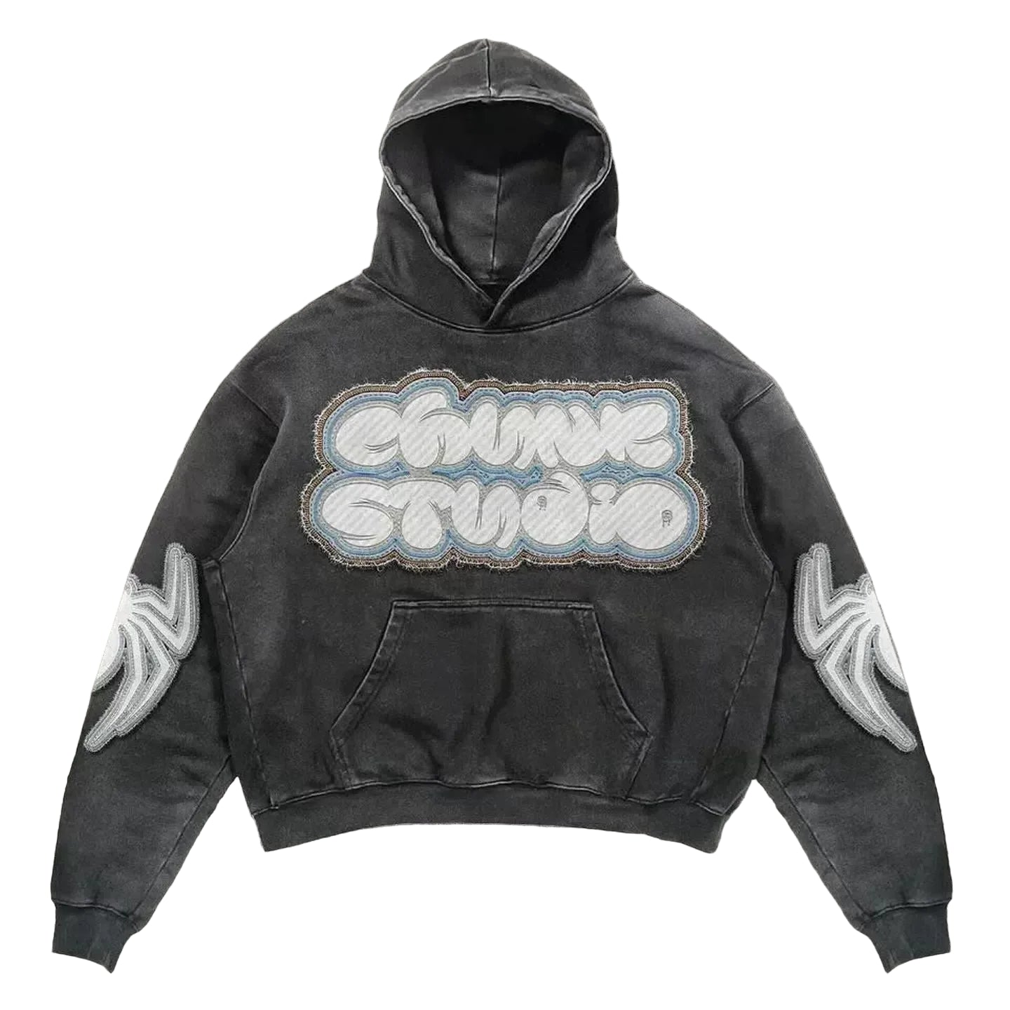 Pullover Vintage Spider Print Hoodie