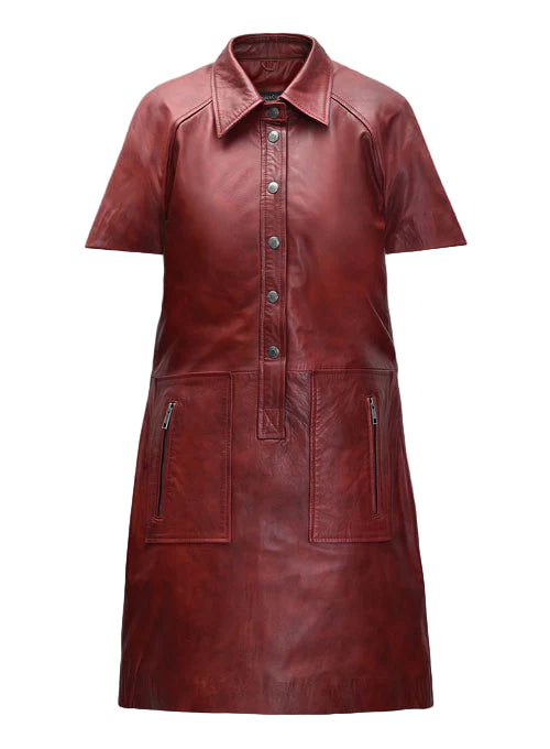 Renee Leather Shirt Dress