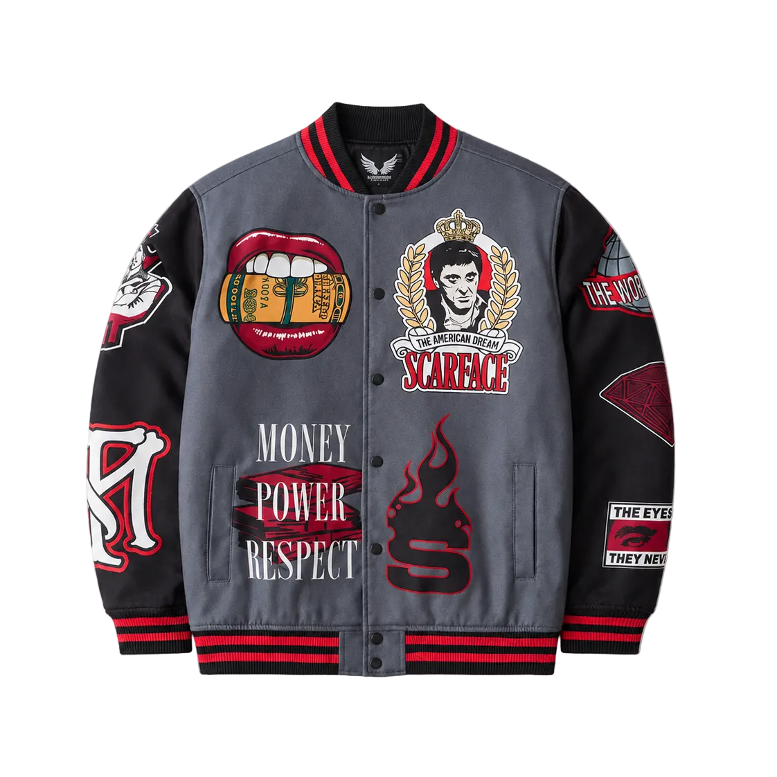 Scarface Money Power Respect  Varsity Jacket