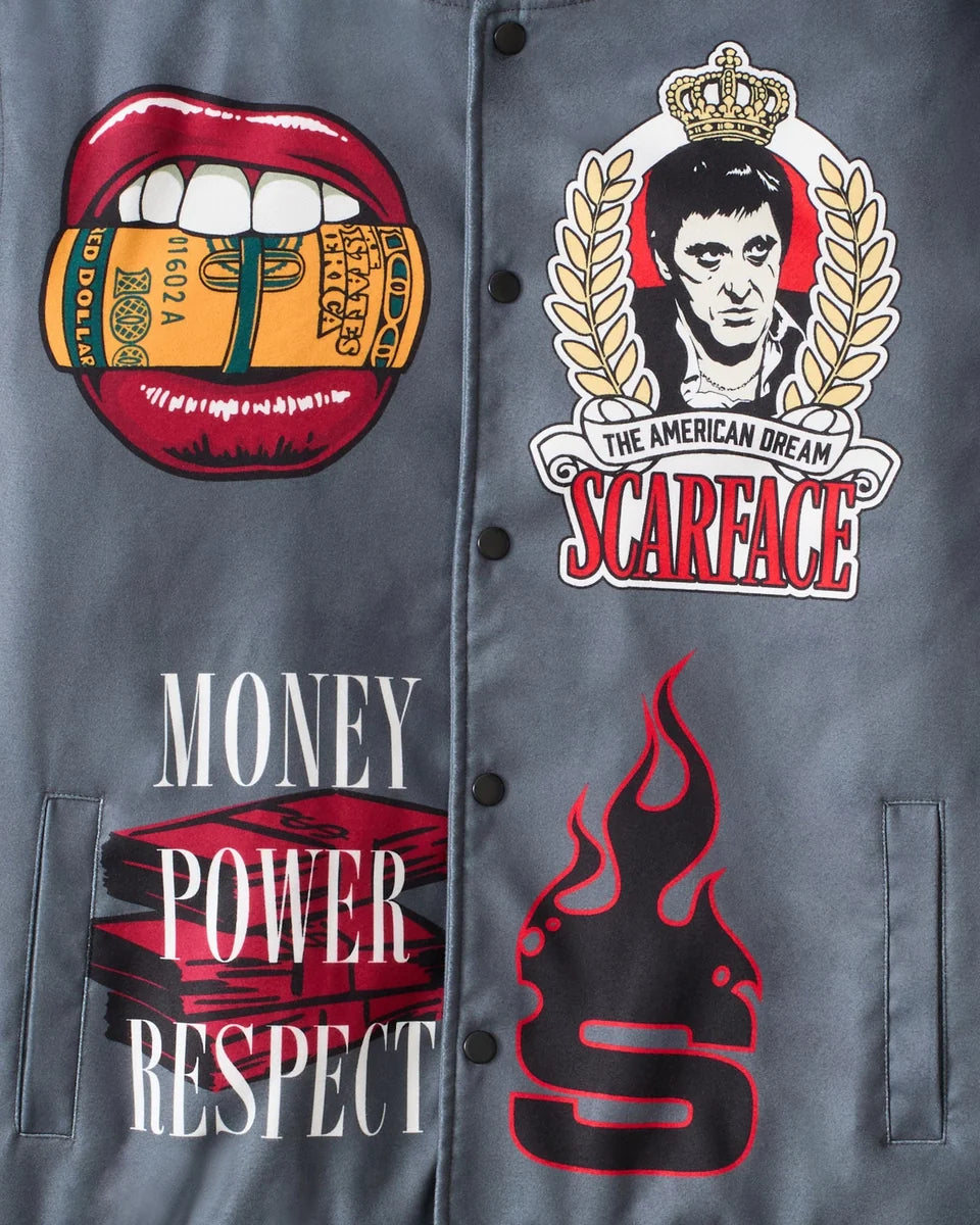 Scarface Money Power Respect  Varsity Jacket