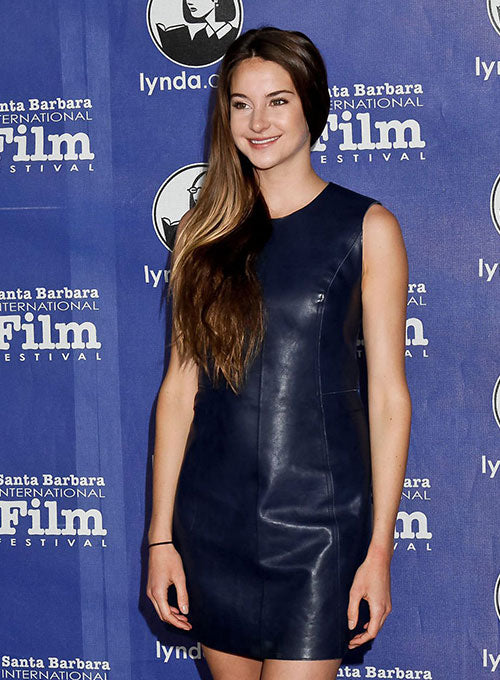 Shailene Woodley Leather Dress