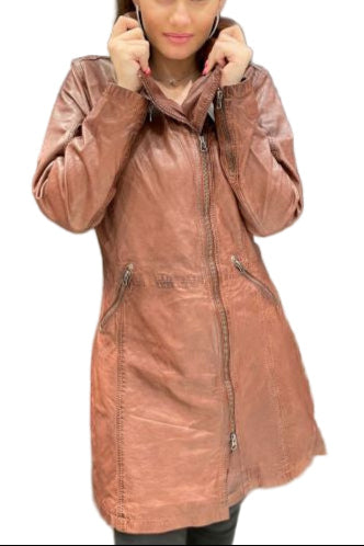 Shop Women's Stylish Long Leather Coat