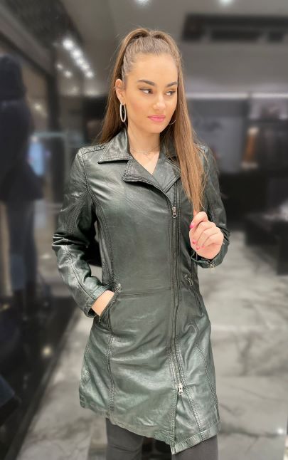 Shop Women's Stylish Long Leather Coat