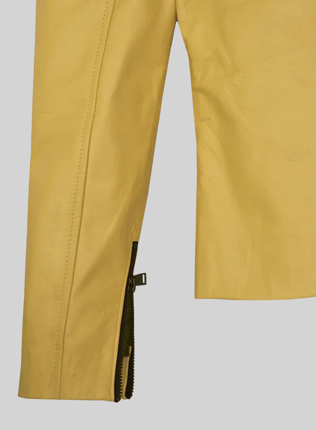 Stylish Women's Yellow Leather Biker Jacket