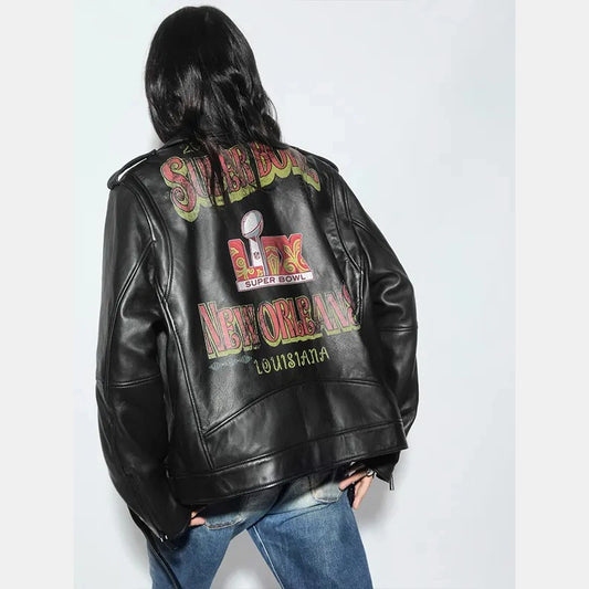 Super Bowl LIX Tabitha Oversized Moto Jacket