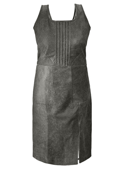 Vintage Dirty Gray Neve Campbell Leather Dress