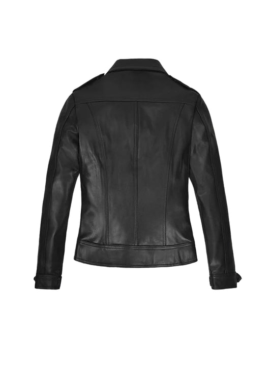 Women's Black Biker Leather Jacket