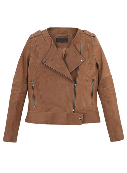 Women's Stylish Suede Biker Jacket