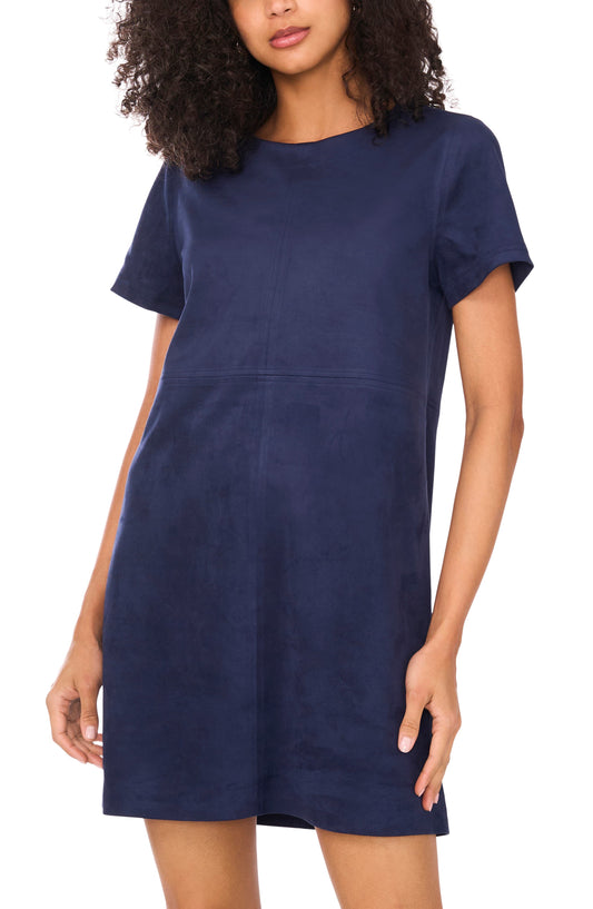 Women's Suede Paneled Shift Dress