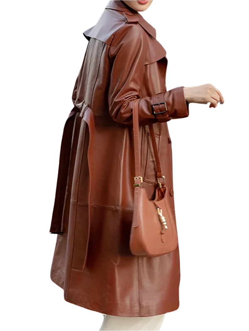 women brown coat 