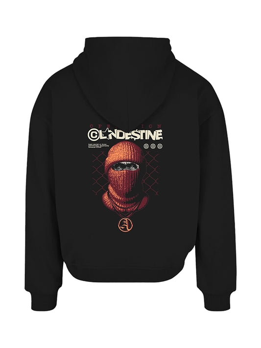 Clandestine Masked Custom Hoodie Black Stealth Street Style Pullover