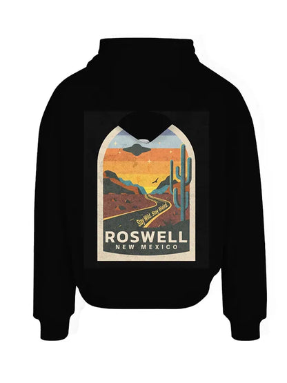 Roswell New Mexico Retro UFO Desert Custom Hoodie